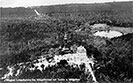 Luftbild vom alten hölzernen Müggelturm, Teufelssee und Müggelsee, Jahr: 1931