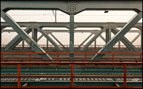 Teil der Behelfsbrücken an der Langen Brücke