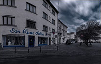 Rosenstraße Ecke Kirchstraße bei Nacht - Stromausfall 2019