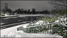 Köpenicks Baumgarteninsel und Müggelspree in einer Winternacht