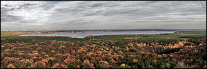 Panoramablick auf den großen Müggelsee